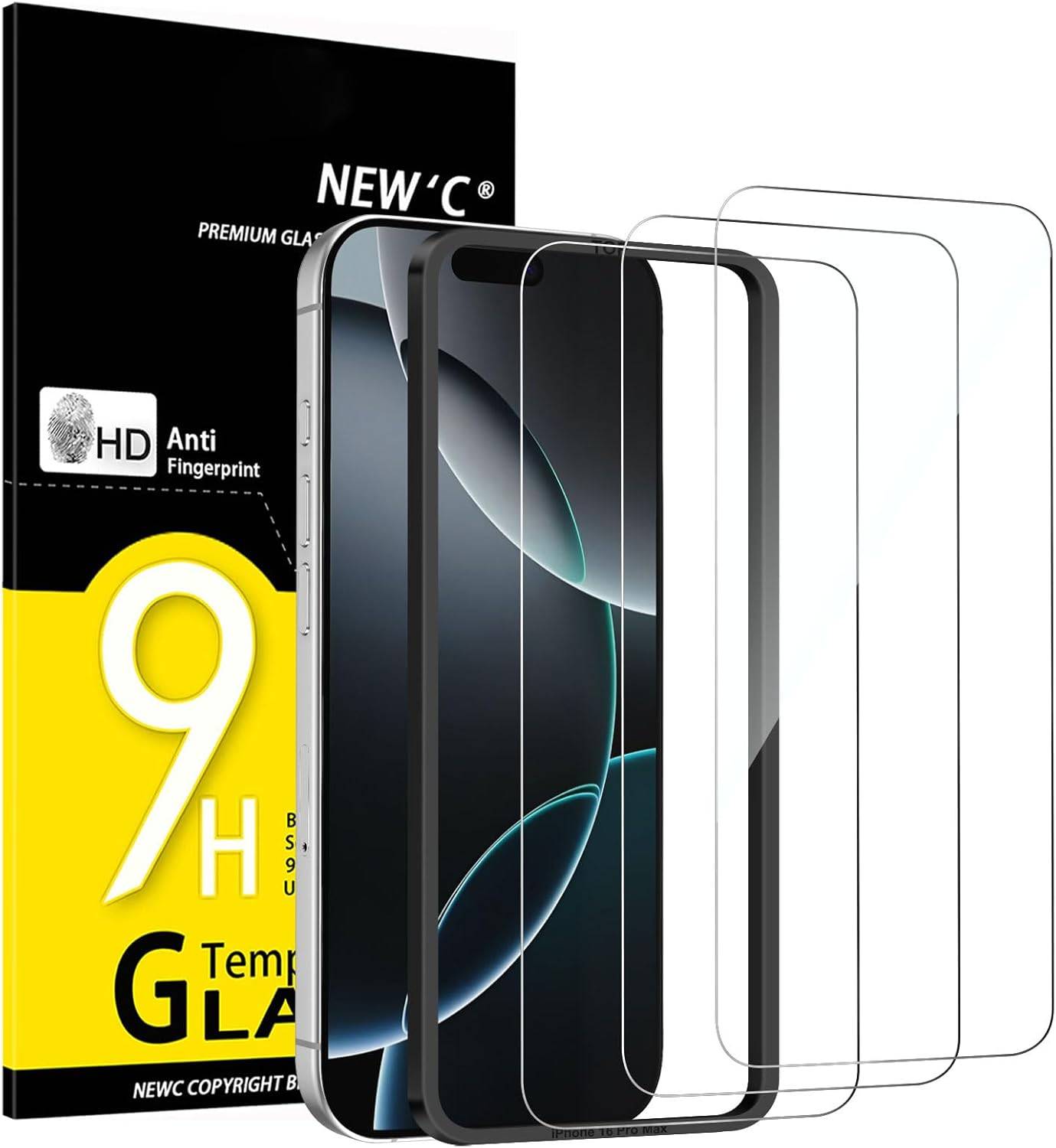 NEW'C 3 Stück für iPhone 17 Pro Max, iPhone 16 Pro Max für Panzerglas (6,9″), Frei von Kratzern, 9H Härte, HD Displayschutzfolie, Ultra-klar, Ultrabeständig -Einfaches Installationswerkzeug enthalten