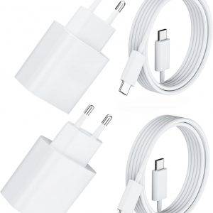 2 Pack 20W USB C Schnellladegerät PD 3.0 für iPhone & iPad + 2m USB-C Schnellladekabel –Handy Ladegerät& Ladekabel für 16 15/16 15 Pro/16 15 Pro Max/16 15 Plus, Adapter Stecker für iPad Pro/Air/Mini