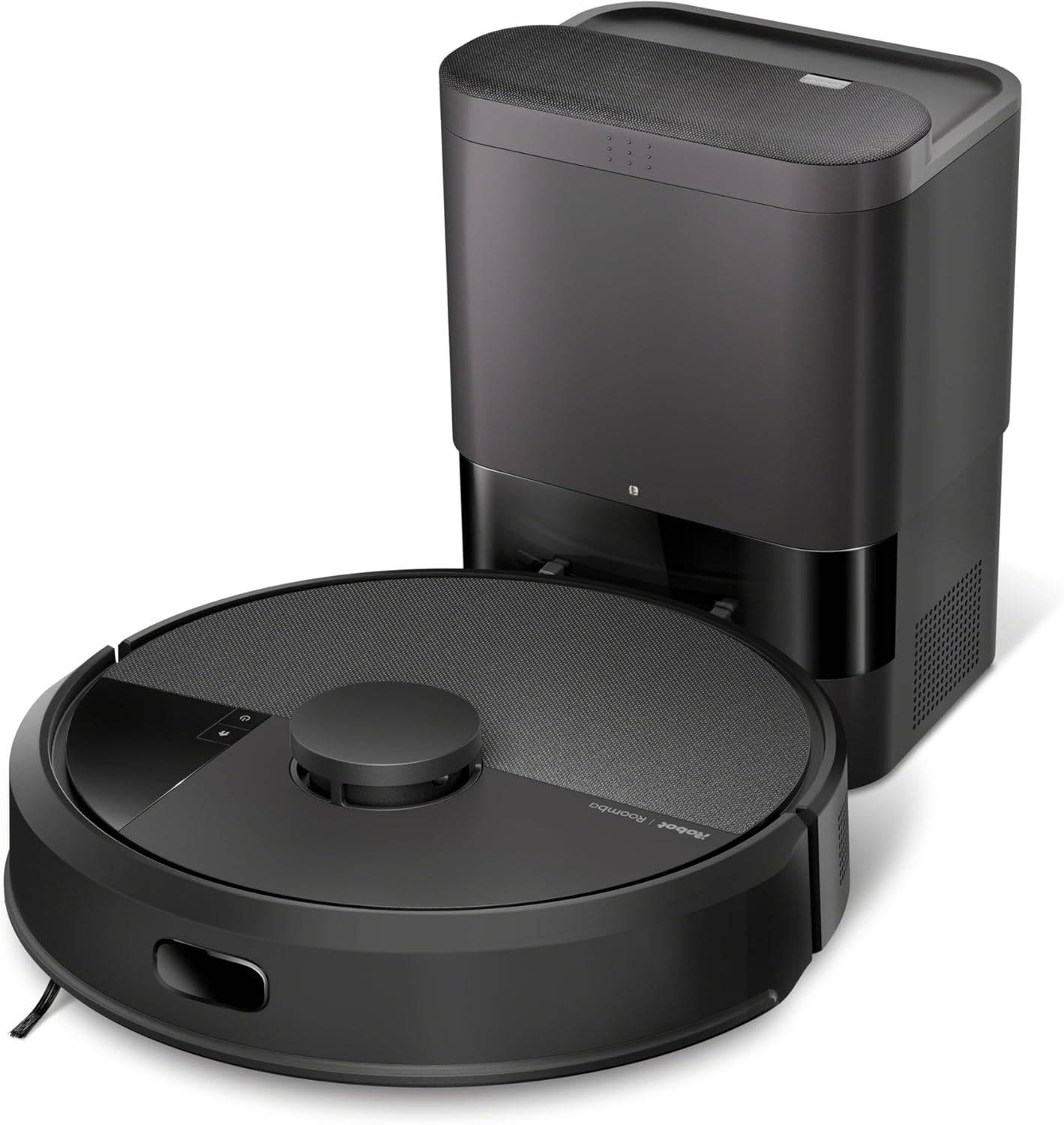 iRobot Roomba 105 Combo + AutoEmpty Dock - Automatische Entleerung für bis zu 75 Tage - Saugen + Wischen - Clearview LiDAR- 7000Pa - 120 mins - SmartScrub - Umfährt Hinderniss - App - Schwarz