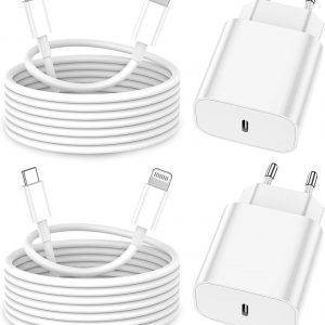 iPhone Ladekabel, [MFi-Zertifiziert] 2er Pack 25W iPhone Ladegerät Apple Ladekabel 2M, USBC Schnellladegerät mit USB C auf Lightning Kabel für i Phone 14 13 12 11 Pro Max XS XR X 8 7 6 Plus 5 iPad