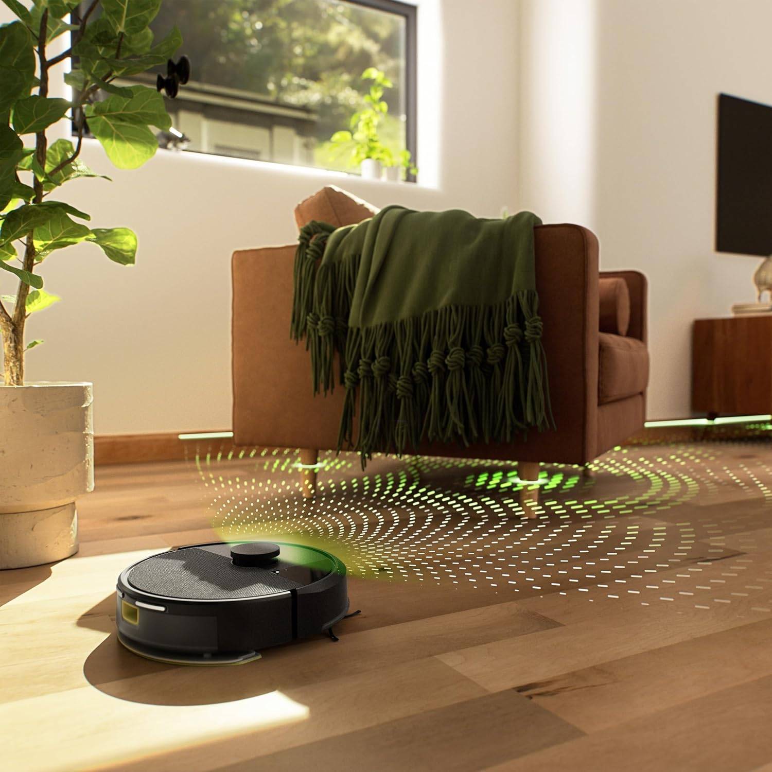 iRobot Roomba 105 Combo + AutoEmpty Dock - Automatische Entleerung für bis zu 75 Tage - Saugen + Wischen - Clearview LiDAR- 7000Pa - 120 mins - SmartScrub - Umfährt Hinderniss - App - Schwarz – Bild 2