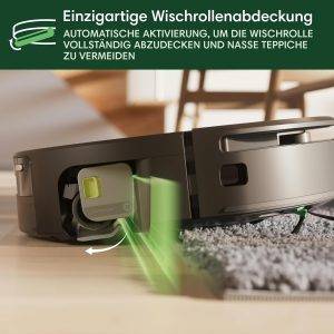 iRobot Roomba Max 706 Combo Saugroboter + AutoWash Dock: erweitertem Zubehör, ausfahrbare, selbstreinigende Wischrolle, Doppelbürsten, Selbstentleerung, Heißwäsche und Trocknung, umfährt Hindernisse