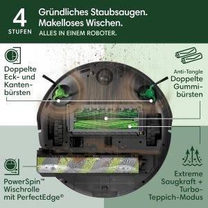 iRobot Roomba Max 706 Combo Saugroboter + AutoWash Dock: erweitertem Zubehör, ausfahrbare, selbstreinigende Wischrolle, Doppelbürsten, Selbstentleerung, Heißwäsche und Trocknung, umfährt Hindernisse