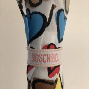 Moschino Regenschirm mit Herzmuster, neuwertig