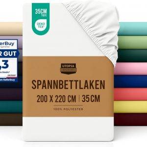 Utopia Bedding - Spannbettlaken versch. Größen & Farben - Oeko-Tex Zertifiziertes Gebürstete Polyester-Mikrofaser Spannbetttuch - 35 cm Tiefe Tasche