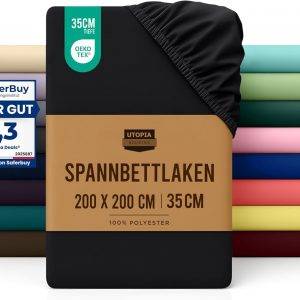 Utopia Bedding - Spannbettlaken versch. Größen & Farben - Oeko-Tex Zertifiziertes Gebürstete Polyester-Mikrofaser Spannbetttuch - 35 cm Tiefe Tasche