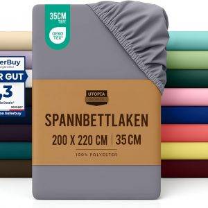 Utopia Bedding - Spannbettlaken versch. Größen & Farben - Oeko-Tex Zertifiziertes Gebürstete Polyester-Mikrofaser Spannbetttuch - 35 cm Tiefe Tasche