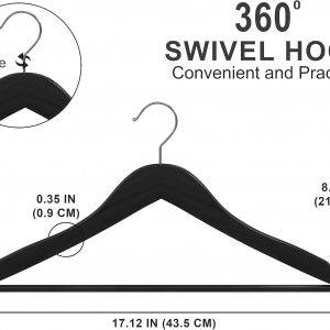 Utopia Home 20er Pack Holzbügel mit Hosenstange und Schulterrillen, stabiles und schlankes Design für Mäntel, Anzüge, Hosen und Jacken