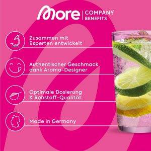 MORE Zerup, 65 ml, für bis zu 8 l Fertiggetränk, zuckerfreier Sirup mit echten Fruchtextrakten, vegan, zero Kalorien - made in Germany