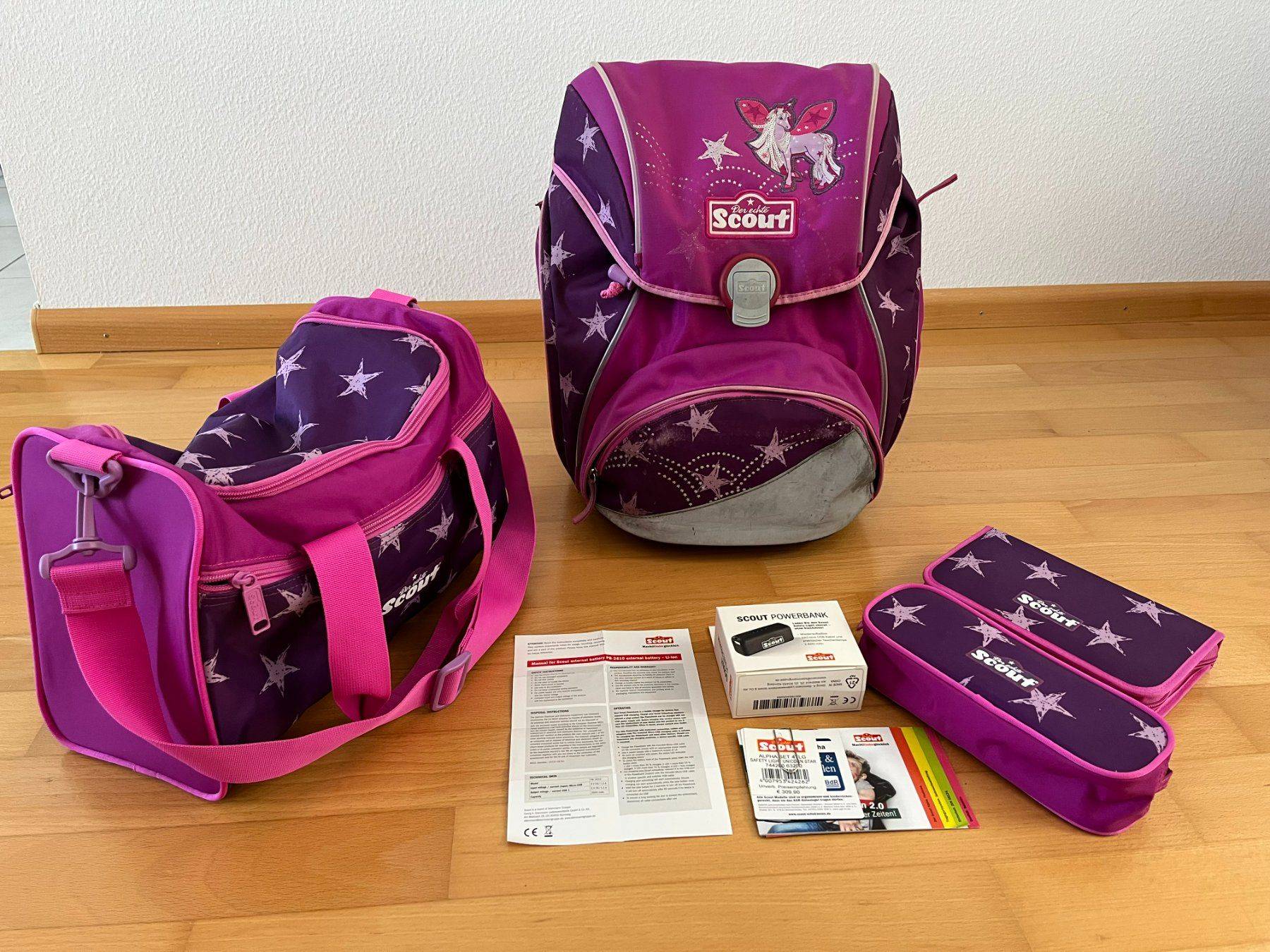 Scout-Set 4-teilig inkl. Schulsack mit Blinkfunktion