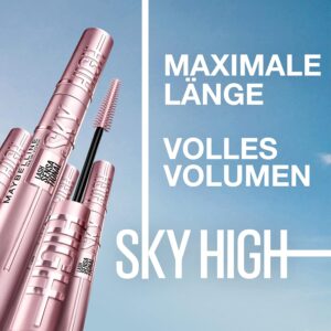 Maybelline New York Lash Sensational Sky High Mascara, Very Black, 7,2 ml und Maybelline New York Sky High Primer Lash Sensational, Schwarz, 7,7 ml
