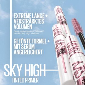 Maybelline New York Lash Sensational Sky High Mascara, Very Black, 7,2 ml und Maybelline New York Sky High Primer Lash Sensational, Schwarz, 7,7 ml