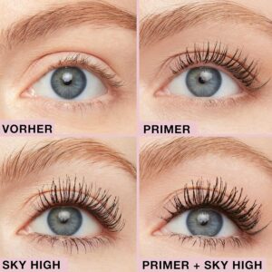 Maybelline New York Lash Sensational Sky High Mascara, Very Black, 7,2 ml und Maybelline New York Sky High Primer Lash Sensational, Schwarz, 7,7 ml