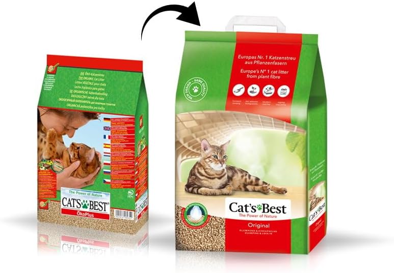 Cat’s Best Original Katzenstreu, 100% pflanzliches Katzenklumpstreu mit maximaler Saugfähigkeit – bekämpft Gerüche natürlich und aktiv, 8,6 kg/20 l (Verpackung kann variieren) – Bild 2